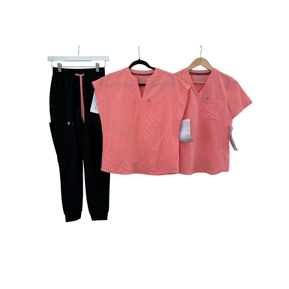 Fabletics NWOT XXS Black Coral On Call Jogger & XXS 1 Pocket & Evolve Top READ